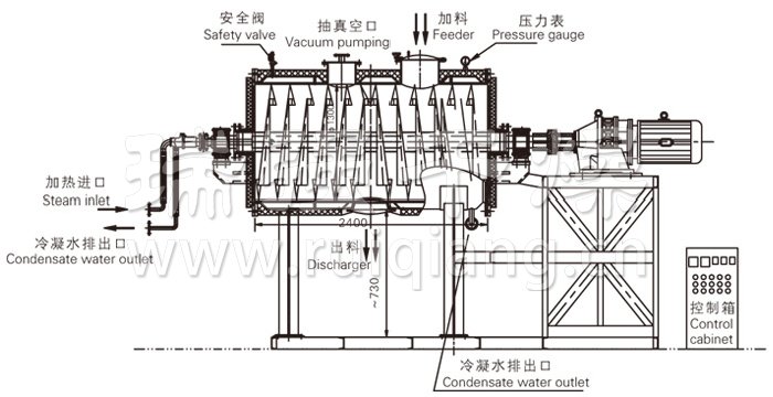 真空耙式干燥机结构示意图
